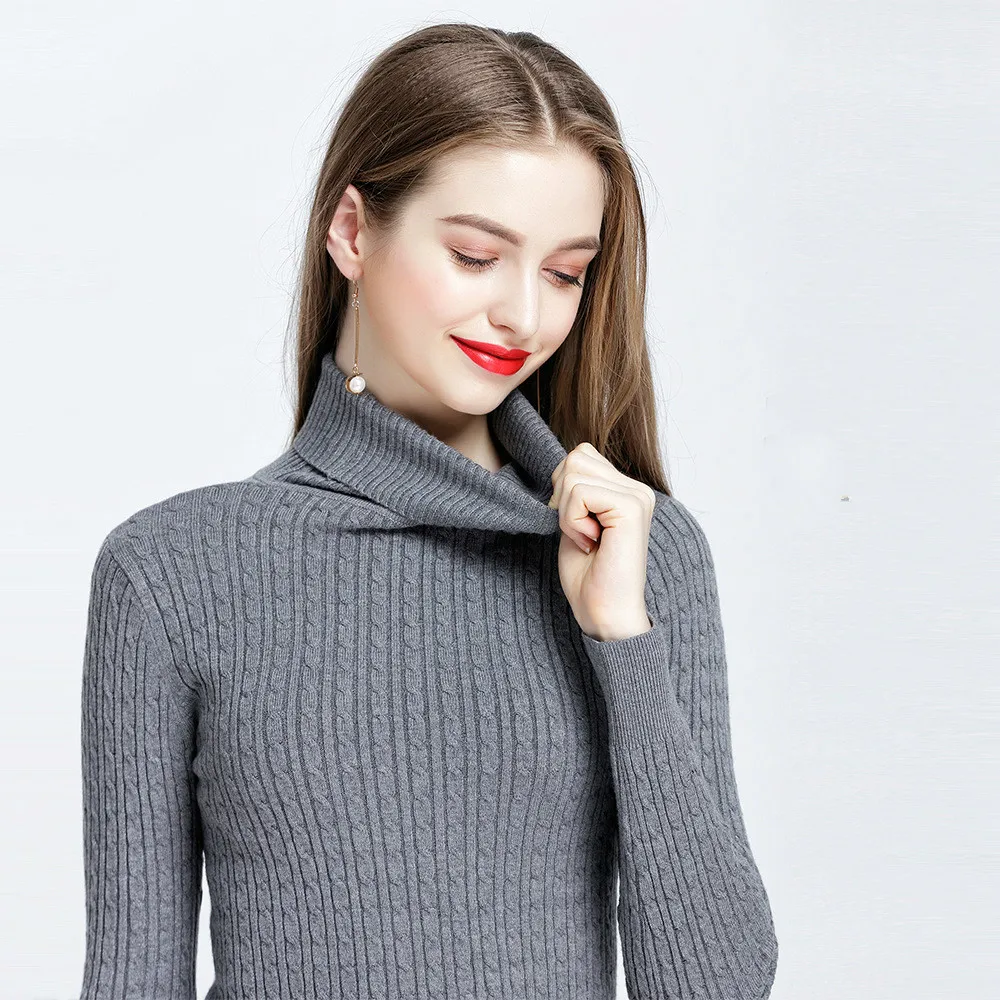 

2018 Full Regular Cotton Turtleneck Rushed Hot Sale Blusas De Inverno Feminina Sweater Woman Pattern Autumn And Sleeve Thick