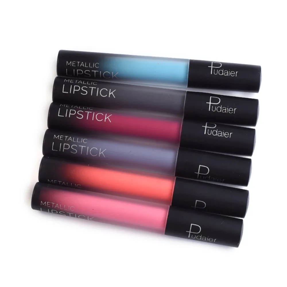 Pudaier Pro макияж водонепроницаемый матовый блеск для губ Глянцевая жидкость губная