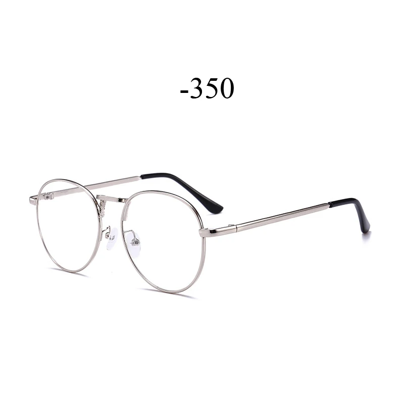 silver -350 Iboode, винтажные модные очки для близорукости, унисекс, очки для близорукости, для мужчин и женщин, очки с прочными линзами, Короткие очки для зрения - Цвет оправы: silver -350
