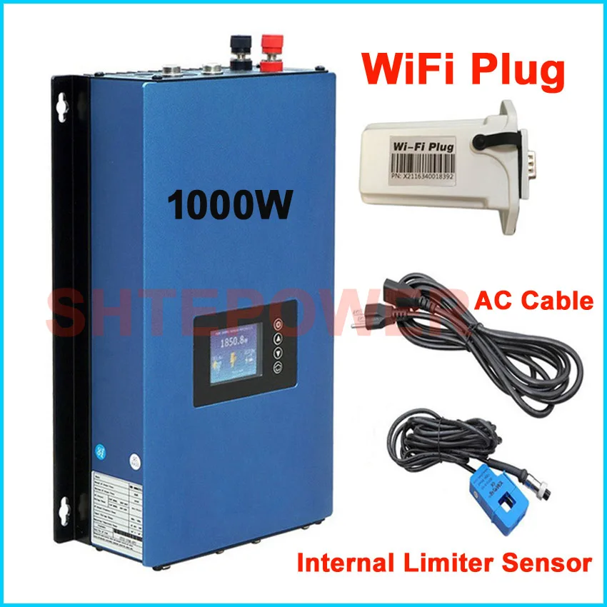

1000W inverter 1KW solar panels DC 45-90V input power converter to AC 220V output wifi plug and limiter sensor MPPT