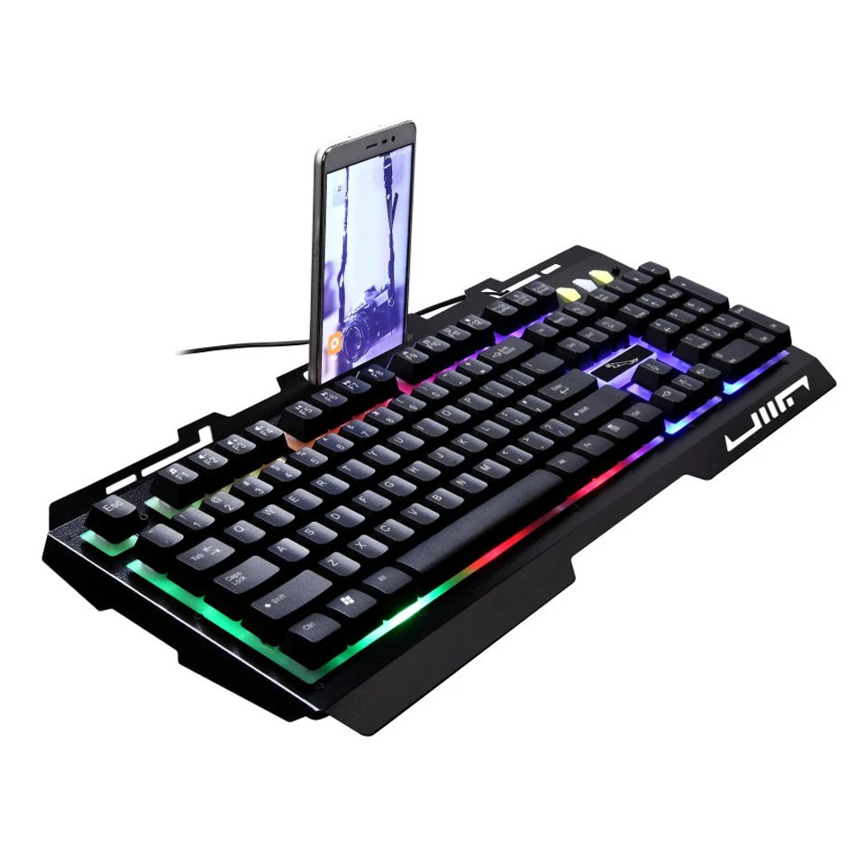 USB Проводная игровая клавиатура 104 клавиш RGB подсветка механическое чувство