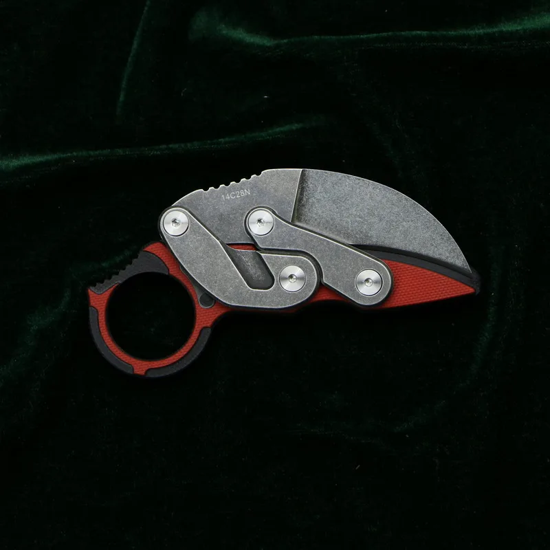 red Складной нож Caswell 14C28N, стальное лезвие, одна сплошная ручка G10, многофункциональные охотничьи карманные ножи для фруктов, инструменты для повседневного использования - Цвет: red