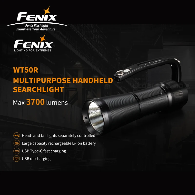 Многофункциональный ручной прожектор Fenix WT50R с USB Type-C и быстрой зарядкой
