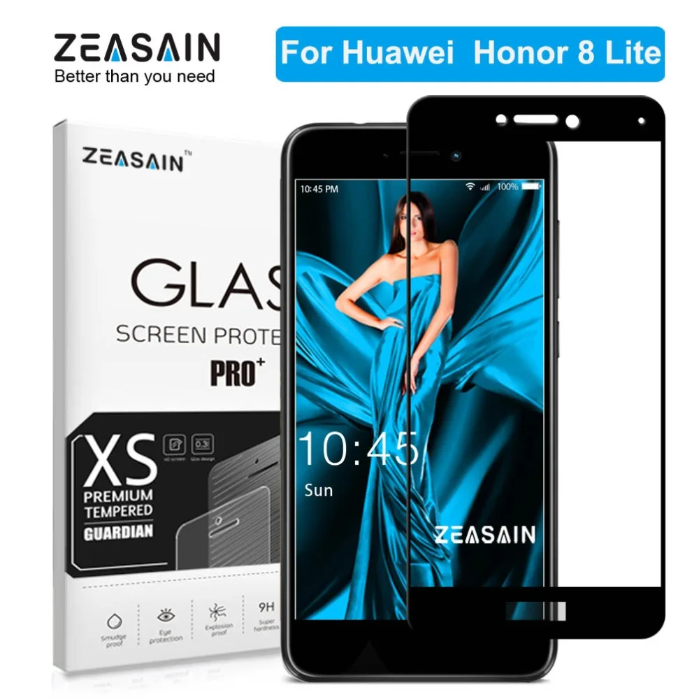 Защитное стекло ZEASAIN закаленное с полным покрытием для Huawei Honor 8 Lite 5 2 дюйма 2.5D