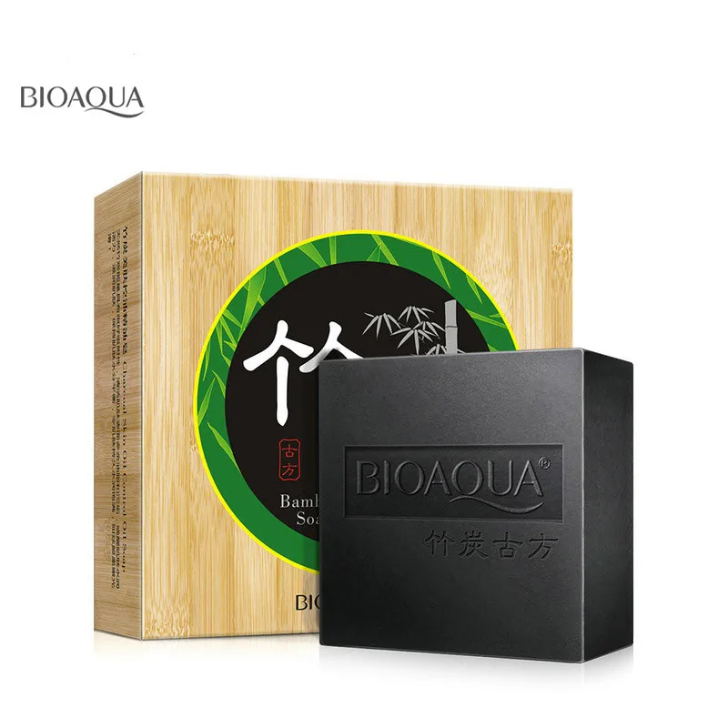 Мыло для отбеливания кожи BIOAQUA бамбуковое с розовым углем ручная работа средство
