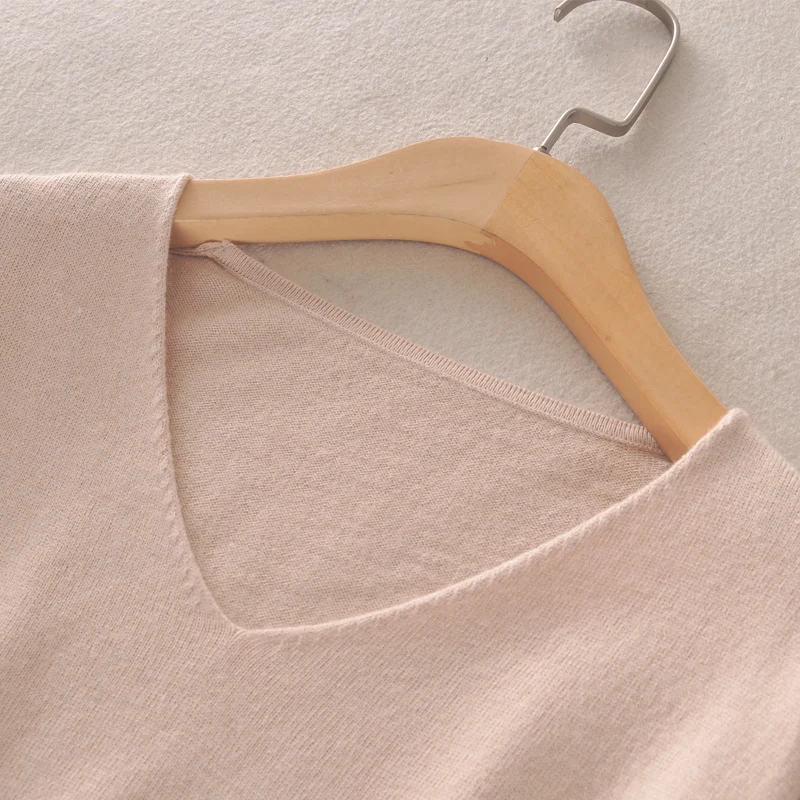 Новое поступление свободные кашемировые свитера с v-образным вырезом разрезом