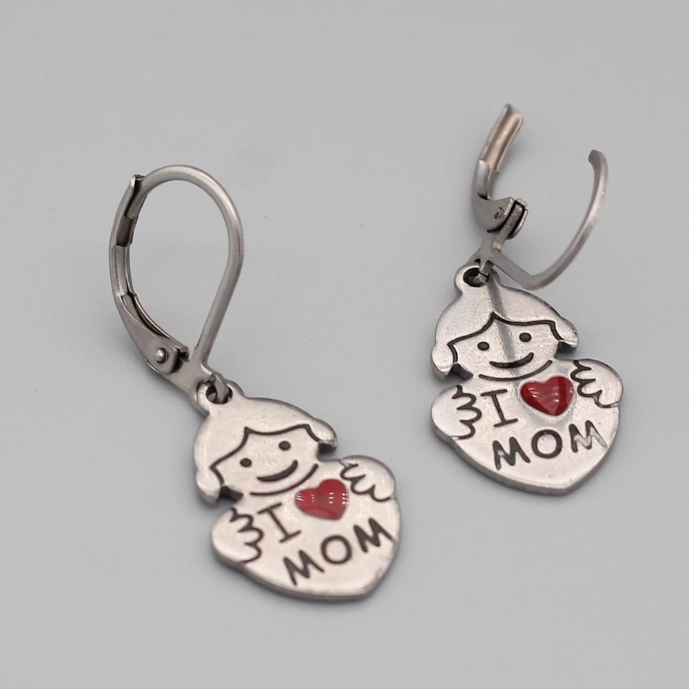 Hapiship 2019 Женская мода нержавеющая сталь милая I Love Mom очаровательные Подвесные