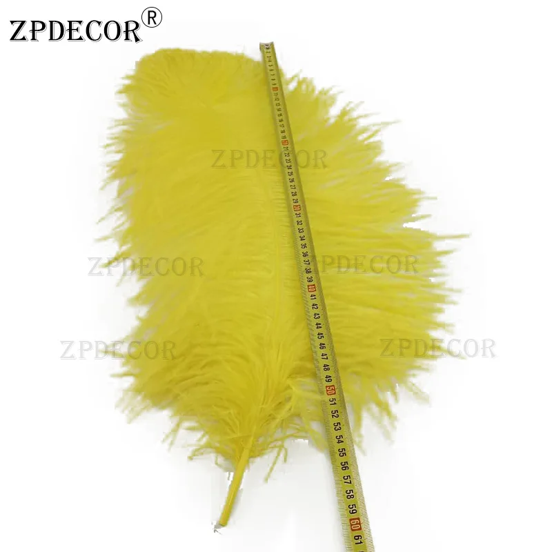 Zpdecor 55-60 см белые перья для поделок - Цвет: Цвет: желтый