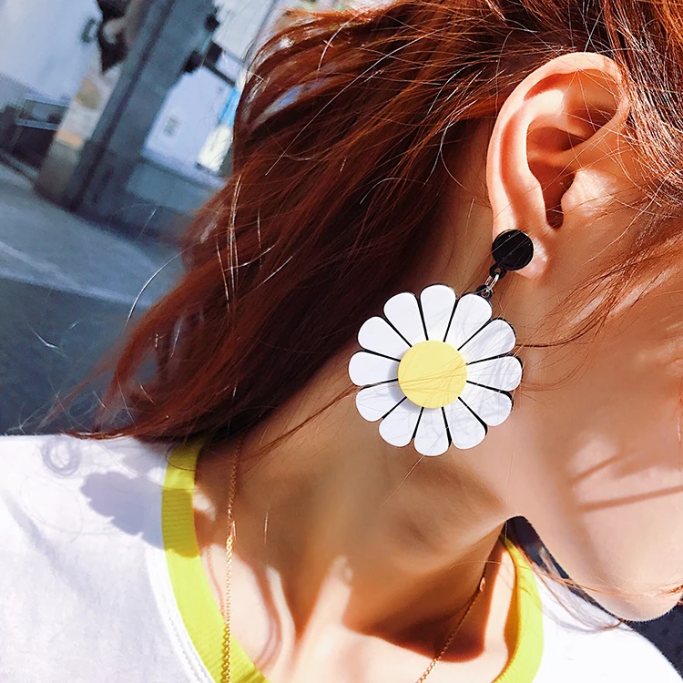 Женские акриловые серьги гвоздики FishSheep большие геометрические с круглым