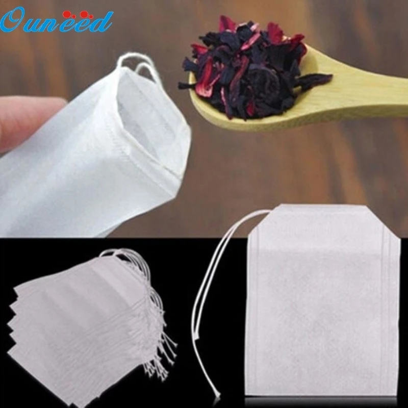 Ouneed Happy Home 100 pcs Empty Teabags String Heat Seal Filter Paper Herb Loose Tea Bag Suitable For Tea/ Spice /Herbal Powder | Мебель