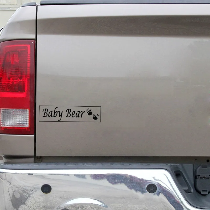 Забавный детский медведь с двумя маленькими принтами лап для Авто/бампера/окна