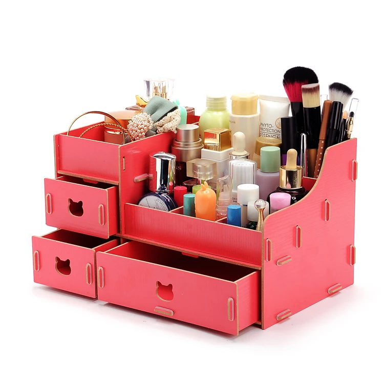 Лидер продаж Новый стиль деревянный косметический Макияж Ящики для хранения