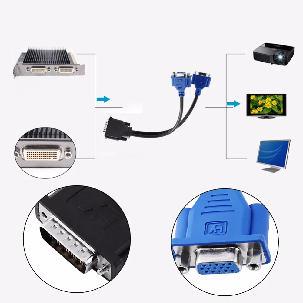Usb разветвитель диаметром 5 9 мм (папа) на 2 VGA (мама)|2 vga|vga malevga male to |