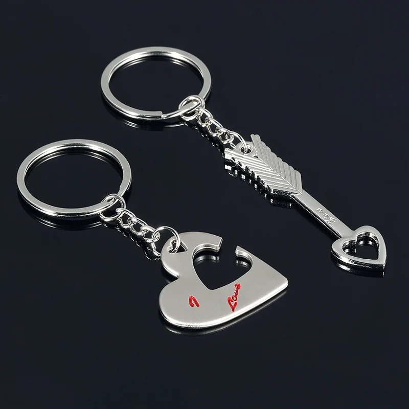 2 шт./1 пара брелок для ключей с надписью Я люблю тебя|key heart|key chain ringring keychain |