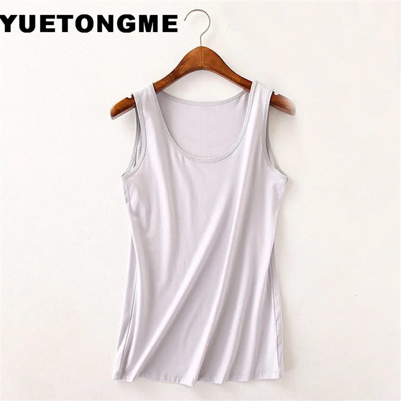 Женские хлопковые топы YUETONGME повседневные однотонные майки карамельных цветов