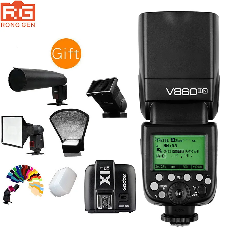 Godox Ving V860II N E TTL HSS 1/8000 литий ионная батарея Speedlite Flash + X1T передатчик для Nikon DSLR