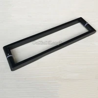 high quality 2pcs 304 stainless steel frameless shower glass door handles pull push handles dumb black