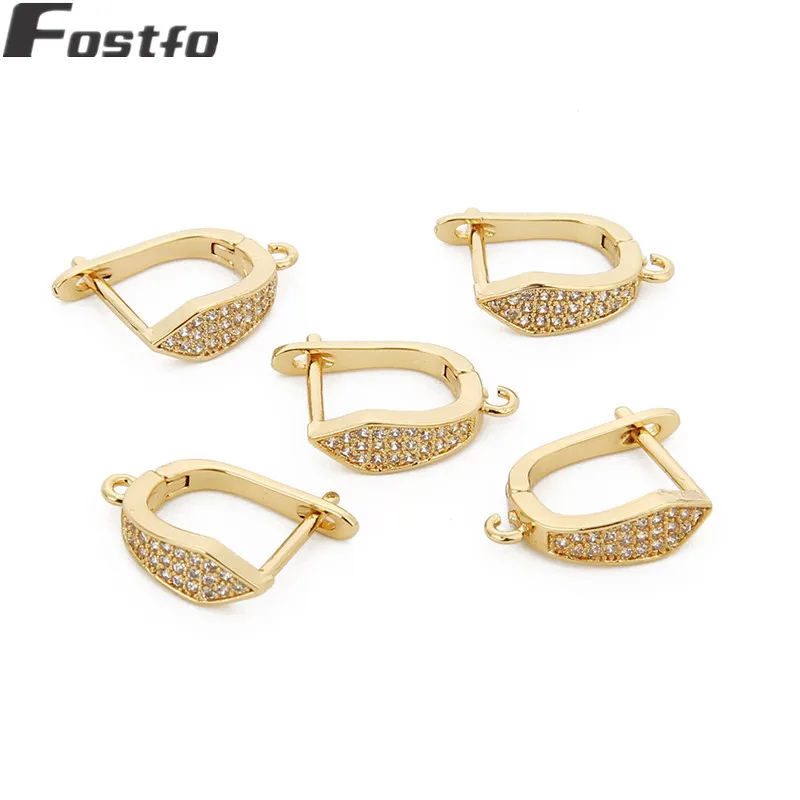 Fostfo, 2 шт., 1,5*1,9 см, золотой, серебряный цвет, крючки для сережек с кристаллами для женщин, модные, сделай сам, серьги, ювелирное изделие, аксессуары