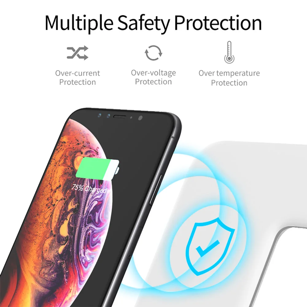 FDGAO 15 Вт быстрая Qi Беспроводная зарядная док-станция для iPhone X XS Max XR 8 Plus 3 в 1 зарядная станция для Apple Watch для AirPods