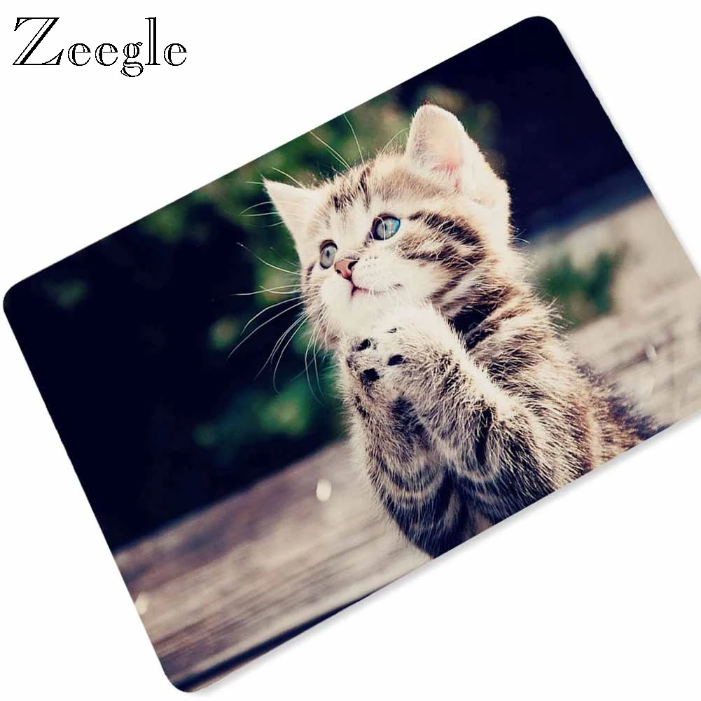 

3D Creative Welcome Home Entrance Floor Rug Non-slip Doormat Kitchen Bathroom Rug Outdoor Mat Animal Pattern Rubber Door Mats