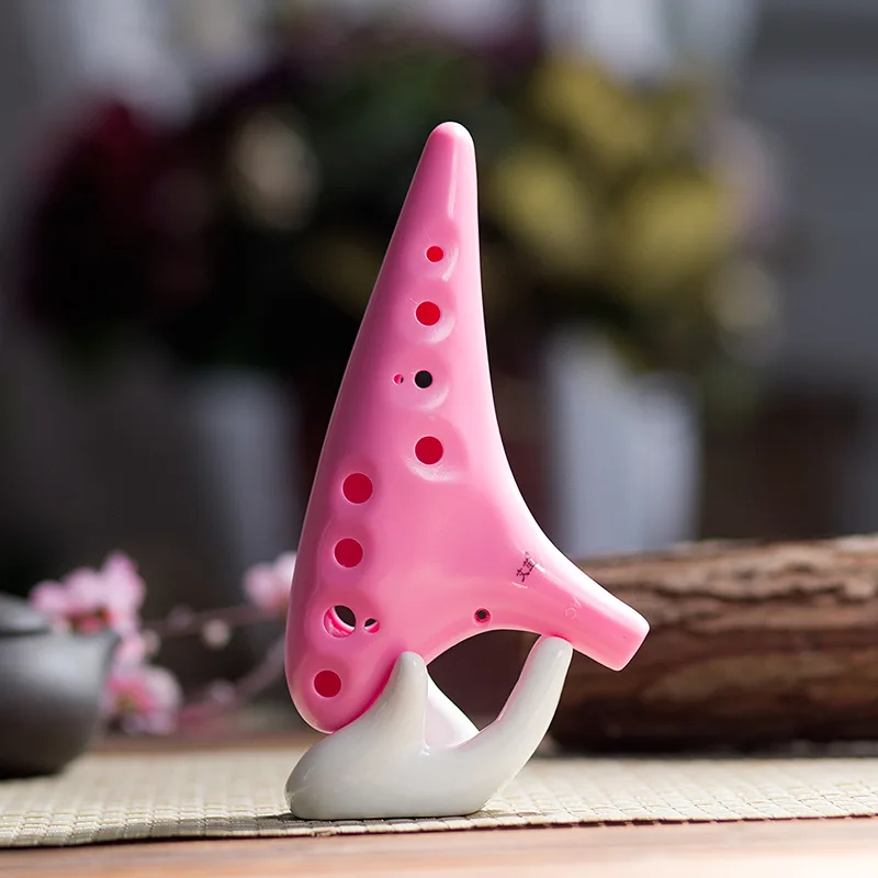 Окарина пластик с 12 отверстиями разные цвета на выбор хороший тон