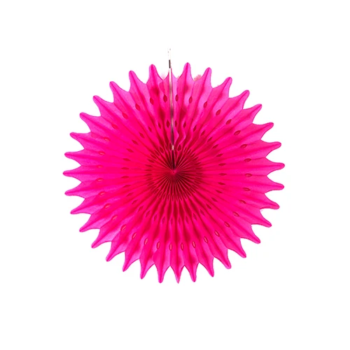 35 см вырезанная веера из папиросной бумаги Розочка Pinwheels Висячие Цветы DIY ремесла свадебный душ день рождения, мероприятие, вечеринка украшения - Цвет: fuchsia