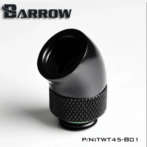 Barrow черный белый серебряный резьбовой переходник G1/4 дюйма с поворотом на 45
