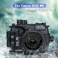 40m 130ft waterproof underwater housing camera diving case for canon eos m5 m6 camera with 22mm 18 55mm lens