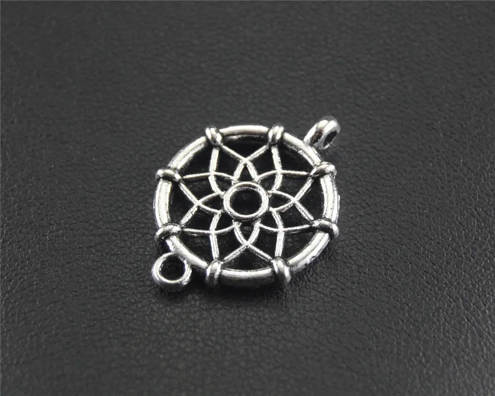 10 шт. круглые подвески сетки серебристого цвета 17 х23 мм|charms connectors pendant|pendants for jewelry