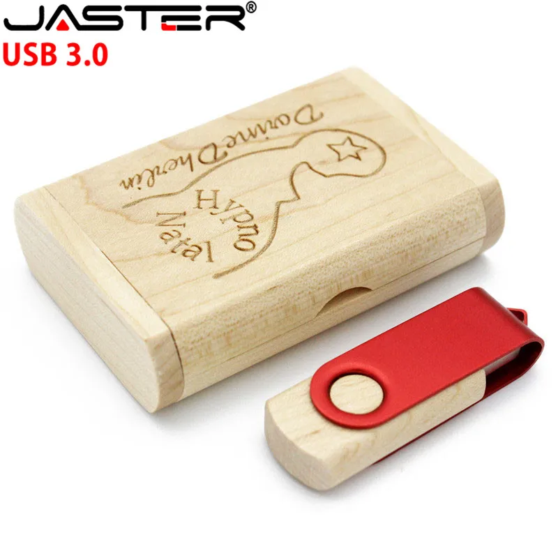 JASTER деревянный металлический вращающийся USB3.0 с коробкой usb флеш-накопитель карта