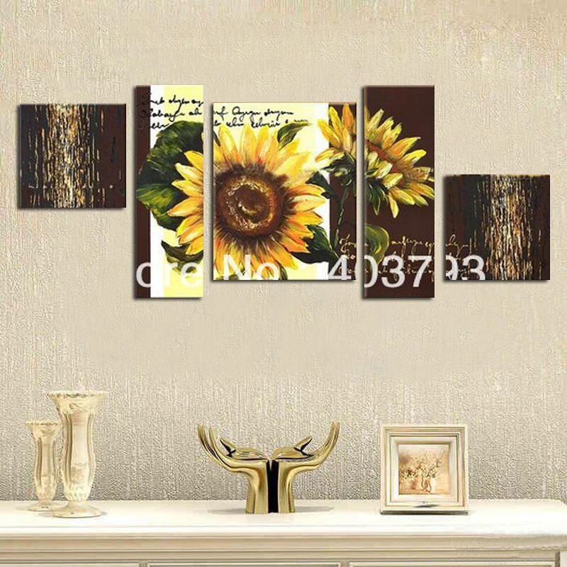 5 панелей Чистая ручная роспись Масляные картины современный европейский стиль