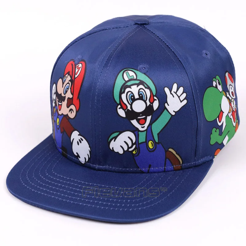 Супер Марио Bros Марио Луиджи Йоши гриб Snapback бейсбольные кепки в стиле хип-хоп модные летние мужские женские солнцезащитные шапки пара шапки