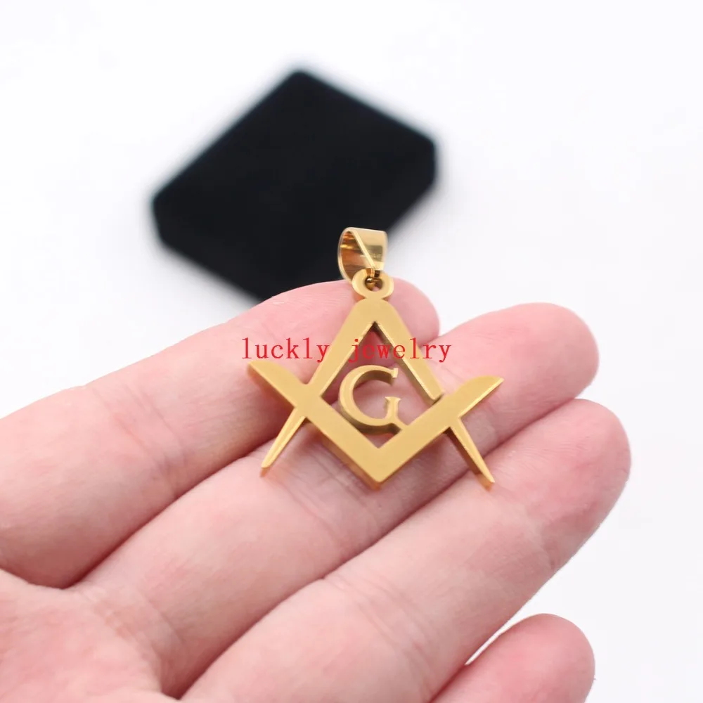 Luckly подвески из нержавеющей стали с золотым масонским символом для мужчин