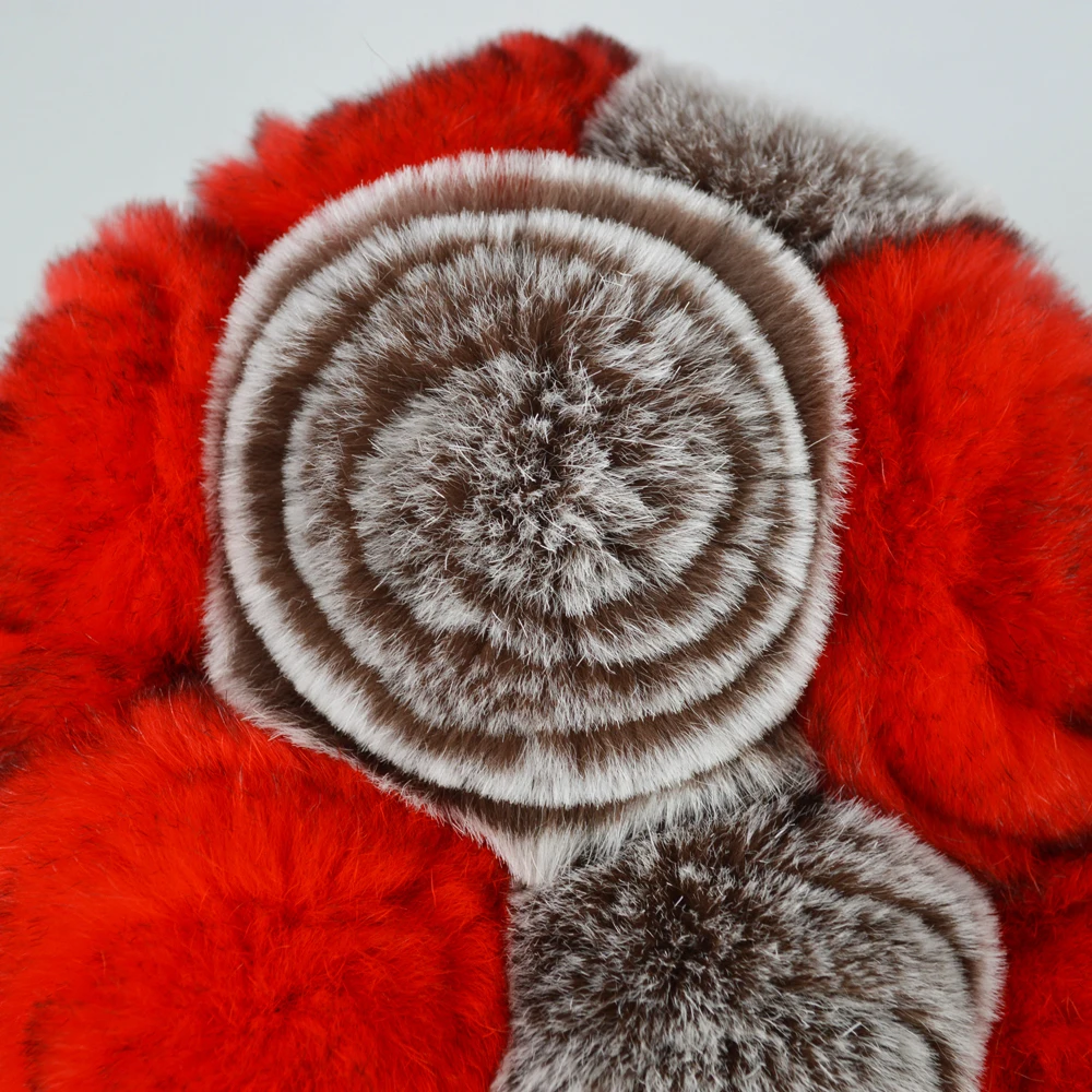 Горячая Распродажа зимняя женская трикотажная шапка натуральная тёплая с