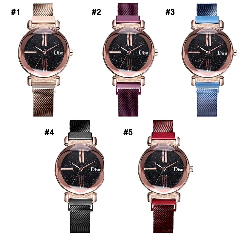 WJ-8428 роскошные женские часы магнит звездное небо наручные для женщин Женские