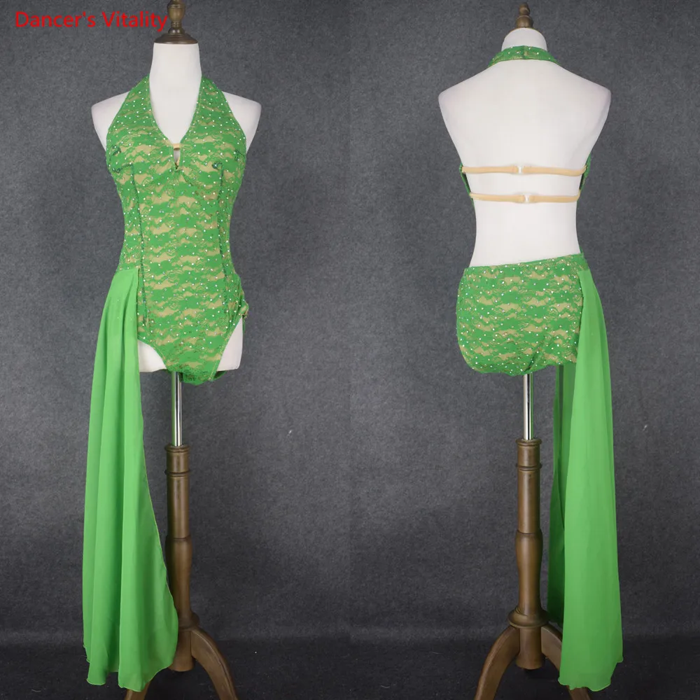 

Lace diamond Latin Dance Dress Women Professional Latin Skirt Samba Dance Latin Salsa Dresses For Latin Dance Dress Women