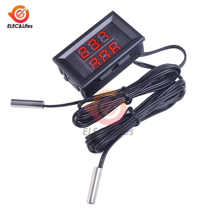 Red Red DC 4 V-28 V Мини светодиодный цифровой термостат терморегулятор w/двойной температуры Сенсор зонд Температура Контроллер тестер автомобиля комнатный - Цвет: Red Red
