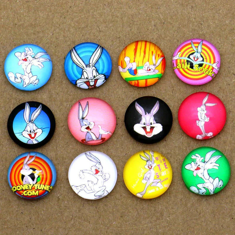 Новый 48 шт 12 мм мультфильм кролик круглый фото стеклянный кабошон для девушки и