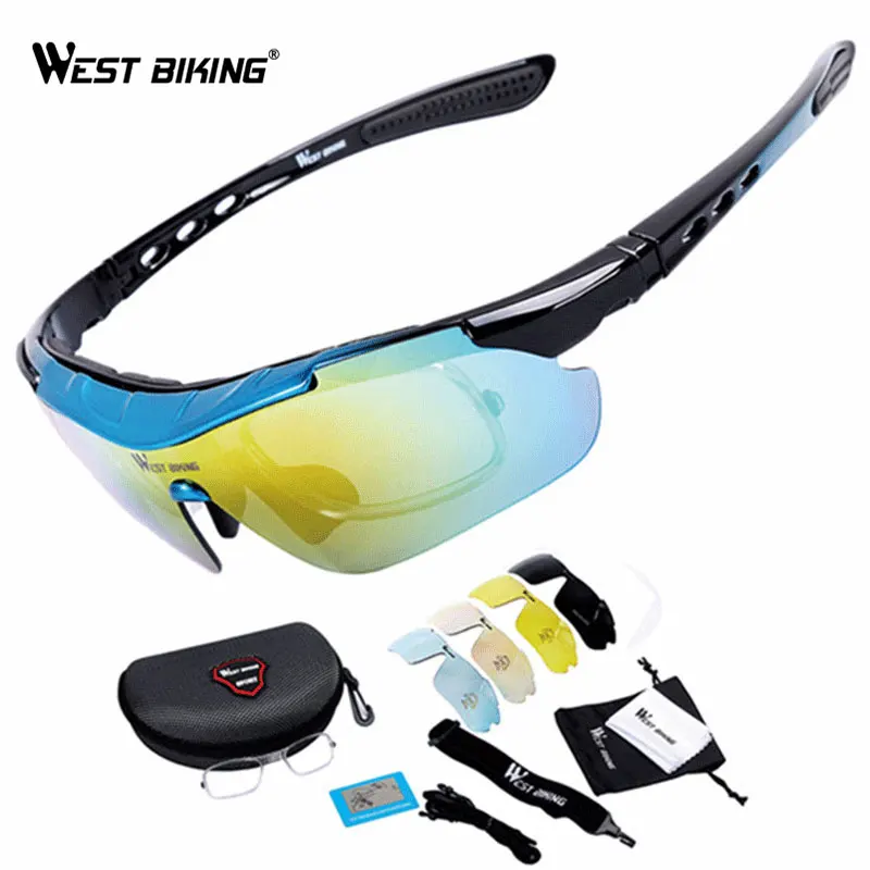 Западные велосипедные очки поляризационные фотохромные спортивные с 5 линзами