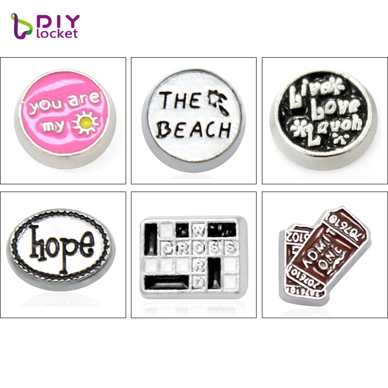 10 шт. разные стильные Плавающие Подвески из цинкового сплава подходят для