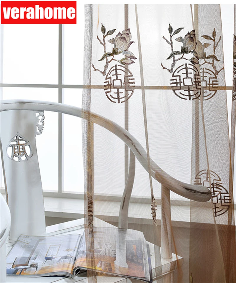 Китайские роскошные шторы из синели для гостиной спальни с вышивкой полые