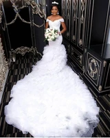 elagent cap sleeves mermaid african wedding dresses 2022 royal train lace appliques african saudi bridal gowns custom made