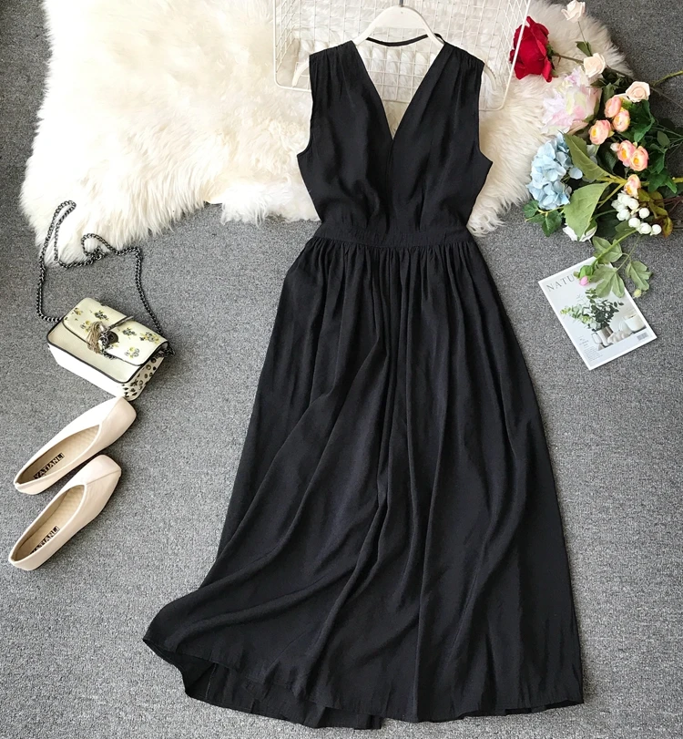 Приморский курортная юбка 2019 женское летнее платье новое с v-образным вырезом