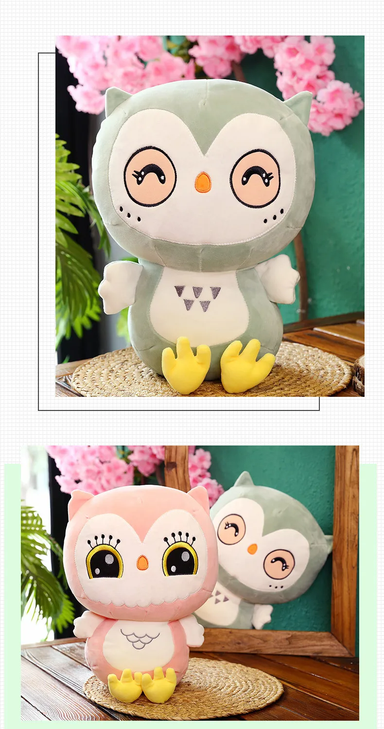 Babiqu 1 шт., 50 см, новинка, креативная Kawaii Сова плюшевая, игрушка, набивная хлопковая кукла-животное для детей, милая мягкая подушка, подушка, подарок