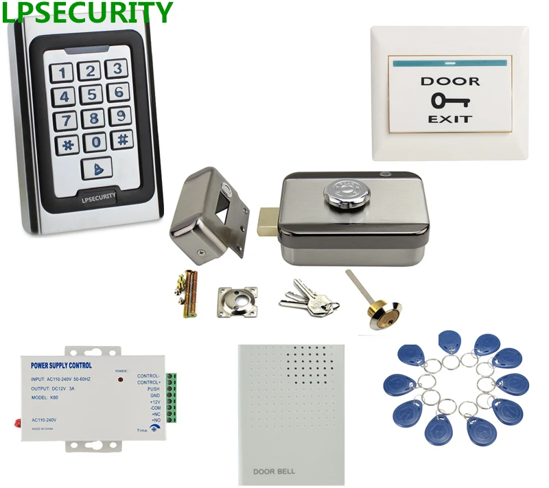 LPSECURITY металлический корпус клавиатуры RFID система контроля доступа комплект