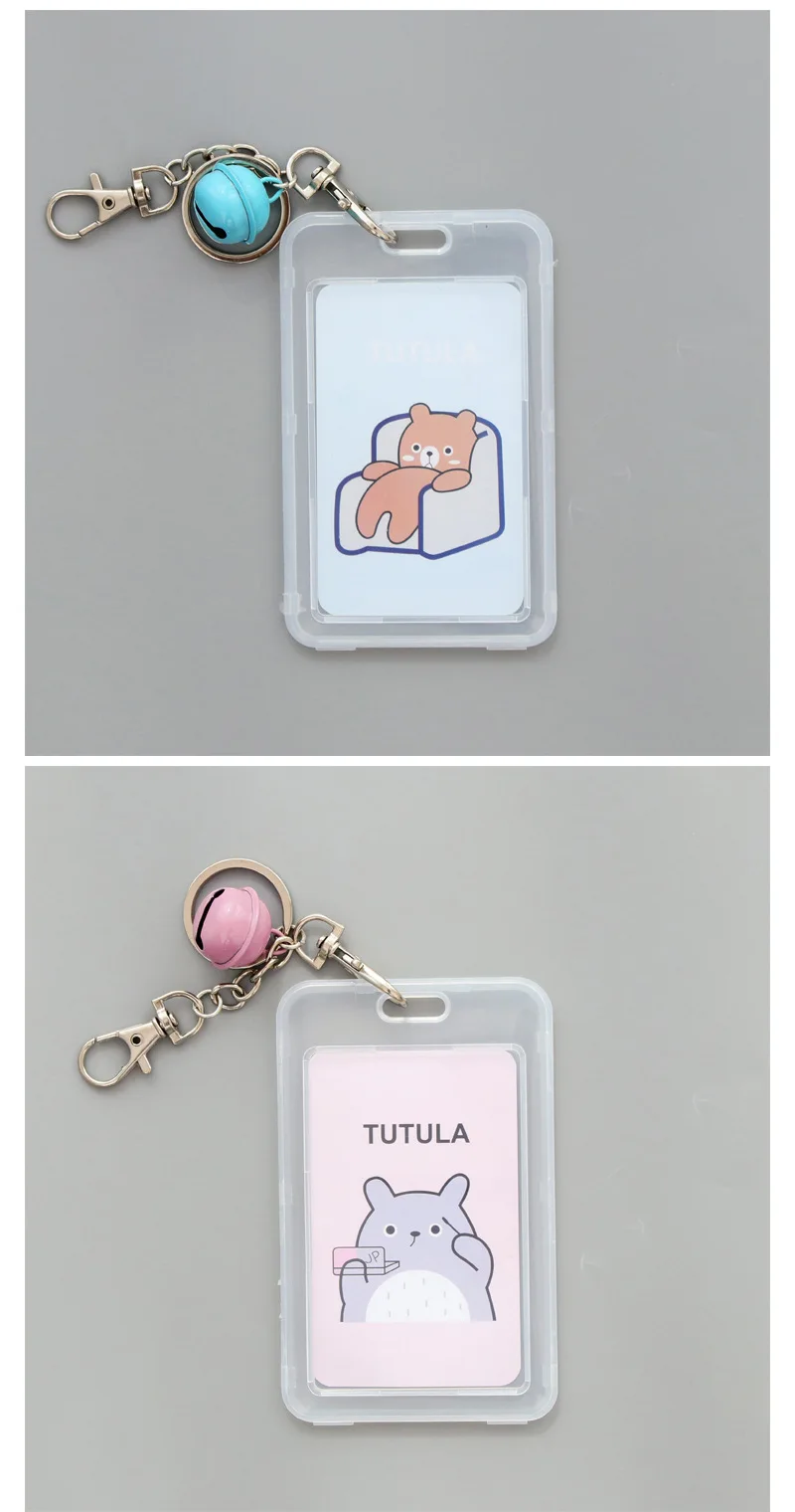 Coloffice 1 шт. Kawaii С мультипликационным рисунком держатель с колокольчиками Note ID кредитный автобус/карта еды хранения канцелярский брелок школьный офис