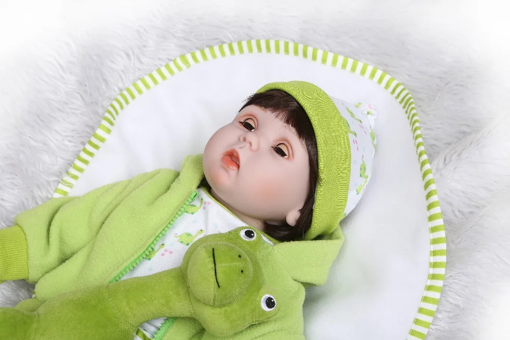 NPK 55 см силиконовые куклы reborn bebe мигалка кукла Playmate для девочек мягкие игрушки baby