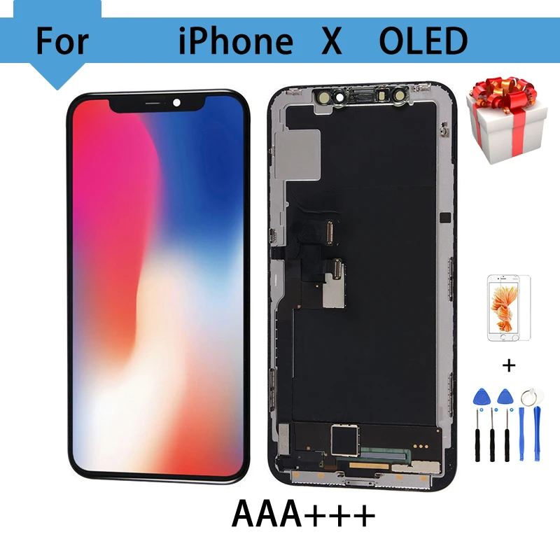 AAA+++ качество для iPhone X ЖК-дисплей OLED TFT сенсорный экран дисплей Замена без битых пикселей бесплатные инструменты для iPhone X GX ЖК