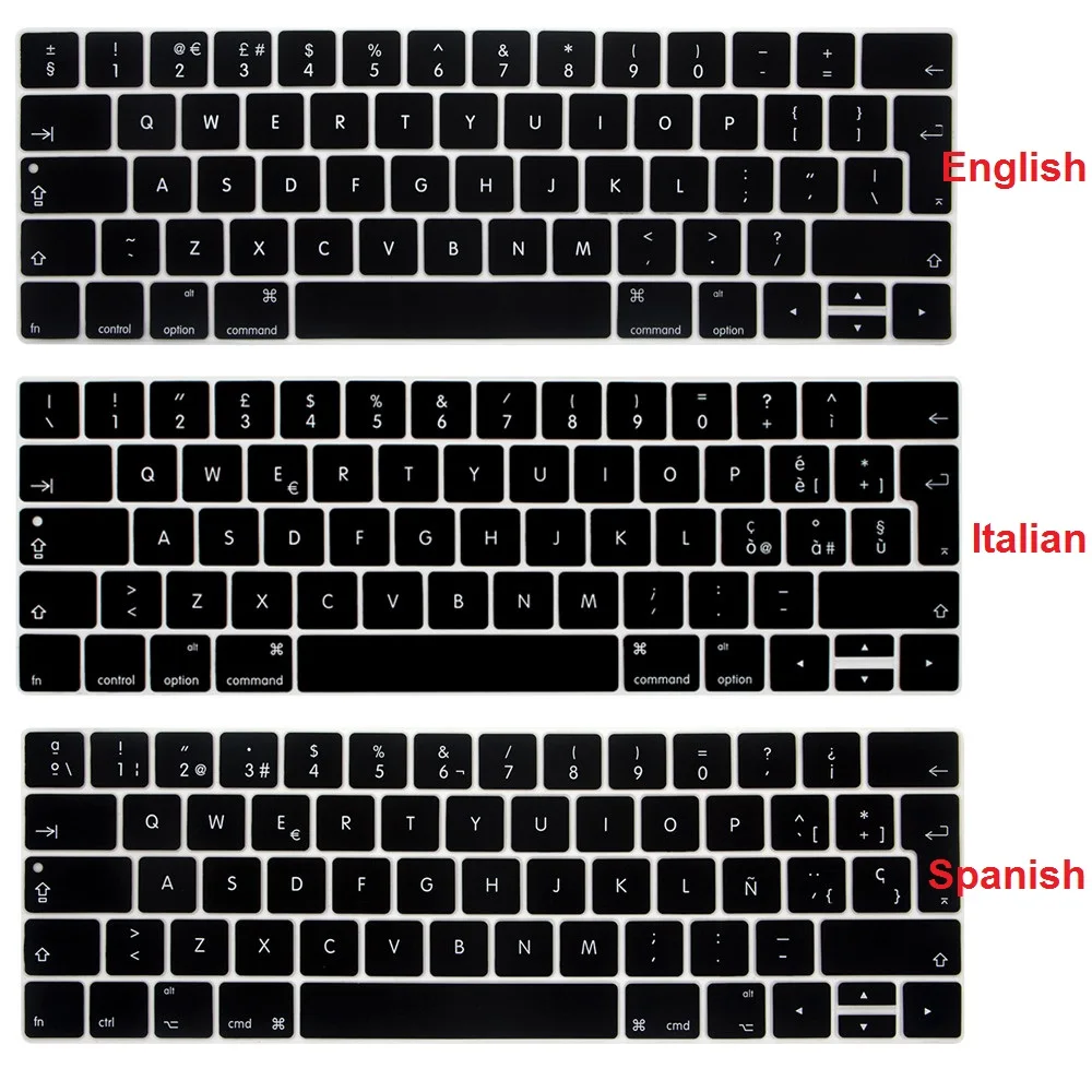 Силиконовый чехол с европейской клавиатурой защитный для MacBook Pro 13 15 дюймов