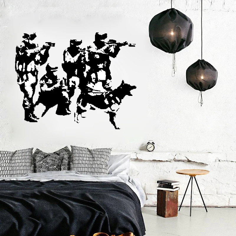 Настенные наклейки в стиле милитари K9 виниловые для спальни и гостиной D0026|wall